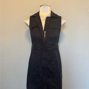 Dark Navy Classy Sleeveless Zip-Up Dress New York & Company